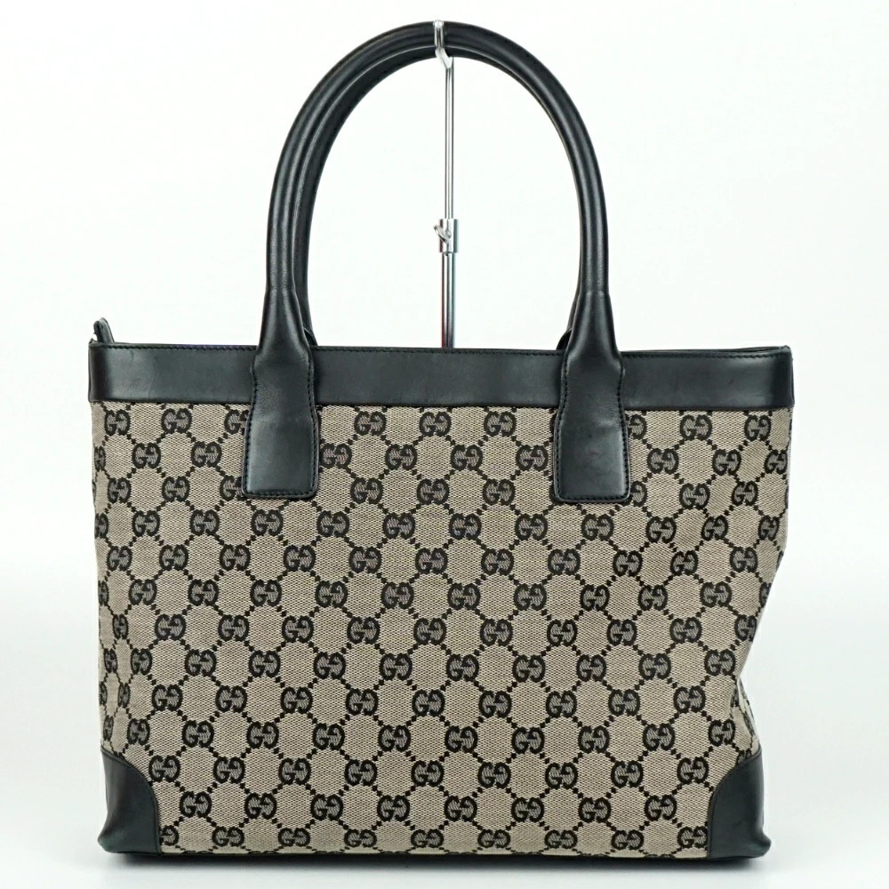 Gucci Tote Bag Beige Cream Black GG Handbag